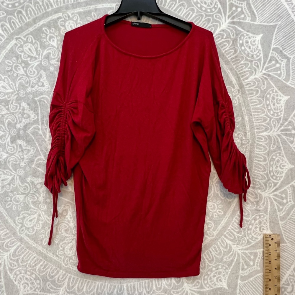 ๐๐BEAUTIFUL DESIGNER TOP SHIRT BLOUSE๐๐WOMEN SIZE S SMALL 314 COLOR RED EUC